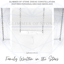 Load image into Gallery viewer, Family Written in the Stars- Zodiac Constellation Stars Inspired Minimalist Bar Necklace