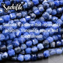 Load image into Gallery viewer, Sterling Silver Necklace with Genuine Natural Sodalite and Onyx Gemstones- LEO- LEOW