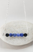 Load image into Gallery viewer, Sterling Silver Necklace with Genuine Natural Sodalite and Onyx Gemstones- LEO- LEOW