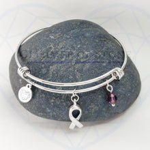 Load image into Gallery viewer, Cancer Support and Awareness Bangle Bracelet- Choose Hope - Willow & Andie