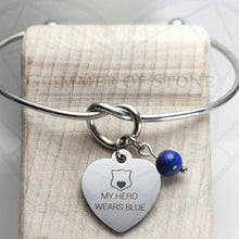 Load image into Gallery viewer, My Hero Wears Blue Bangle Bracelet- LEO- LEOW