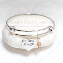 Load image into Gallery viewer, Live Love Dispatch -Adjustable Bangle Bracelet
