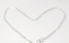 Load image into Gallery viewer, Sterling Silver Necklace with Crescent Moon and Genuine Natural Sapphire Gemstones- Hanging In Overnight LEO- LEOW