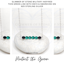 Load image into Gallery viewer, Protect the Green Sterling Silver and Swarovski Necklace- Military

