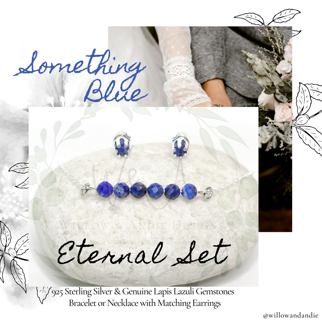 Sterling Silver- Enternal Set- Genuine Lapis Lazuli Gemstones