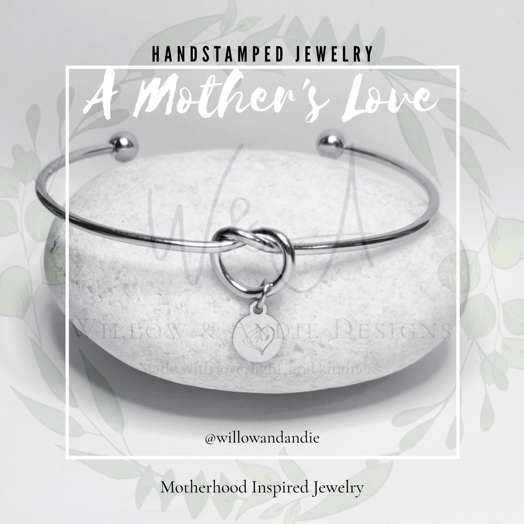 A Mother's Love- Motherhood Inspired Minimalist Bangle Bracelet