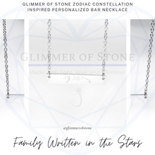 Load image into Gallery viewer, Family Written in the Stars- Zodiac Constellation Stars Inspired Minimalist Bar Necklace
