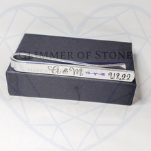 Load image into Gallery viewer, Handstamped Tie Clip- Personalized for all occasions
