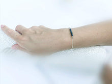 Load image into Gallery viewer, Modern Adjustable Sterling Silver Bracelet with Genuine Natural Sapphire Gemstones- LEO- LEOW
