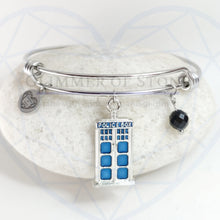 Load image into Gallery viewer, Doctor Who Inspired Bangle Bracelet with Tardis- LEO- LEOW - Willow &amp; Andie
