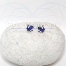Load image into Gallery viewer, Everlasting-Classic Sterling Silver Solitaire Stud Earrings with Genuine Natural Sodalite Gemstone

